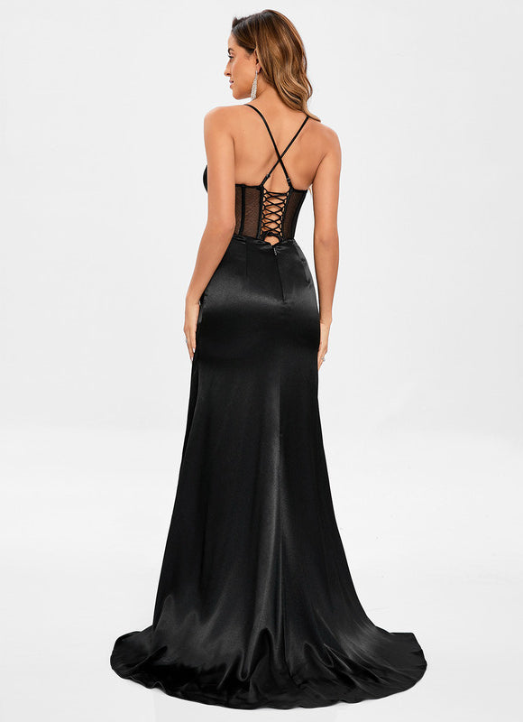 Robe Chic Satinée Cuivre - gallery 5