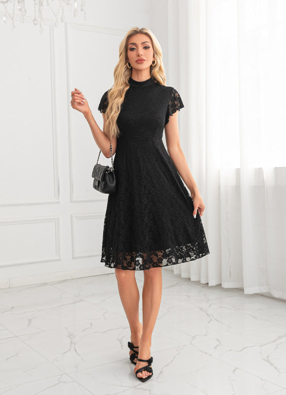 Robe Chic Dentelle Grise - gallery 4