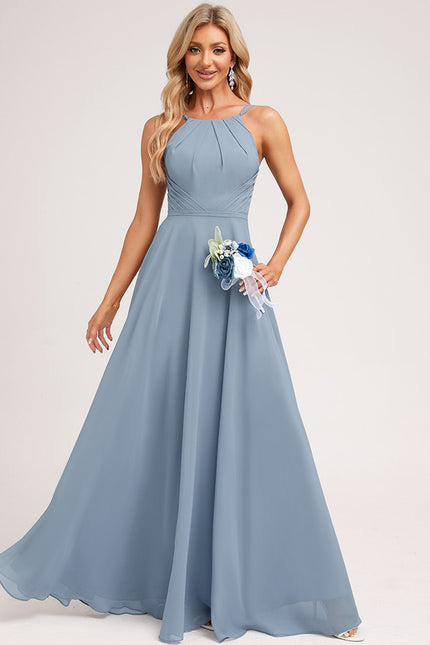 Robe Chic Bleu Drapé