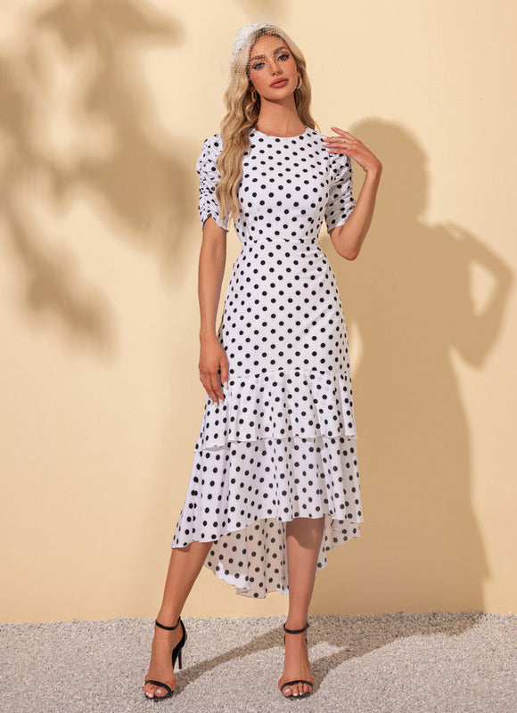 Robe Chic Pois Asymétrique - gallery 1