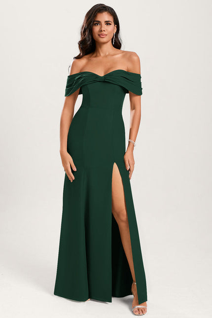 Robe Chic Verte Élégance Longue - gallery 1