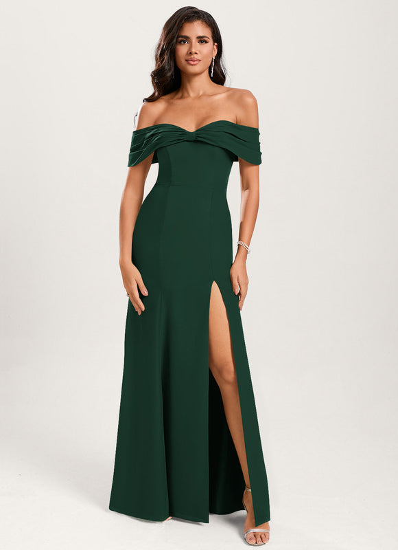 Robe Chic Verte Élégance Longue - gallery 1