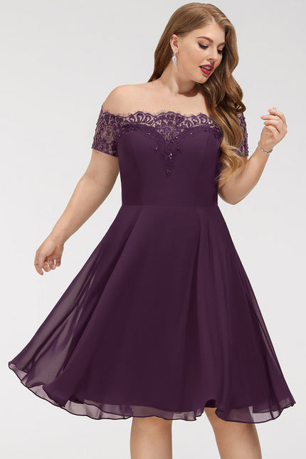 Robe Chic Violet Évasée - gallery 6