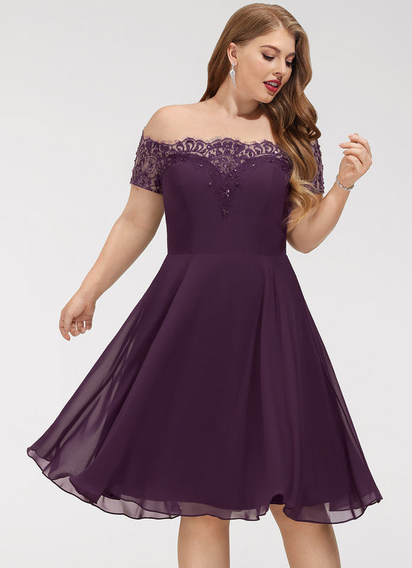 Robe Chic Violet Évasée - gallery 6