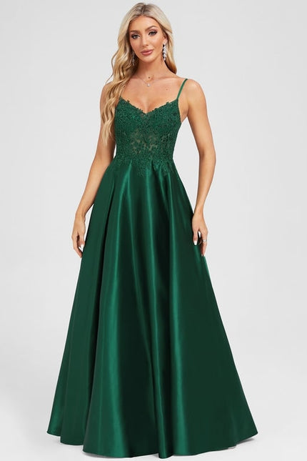 Robe Chic Élégance Satinée Émeraude