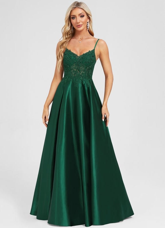 Robe Chic Élégance Satinée Émeraude