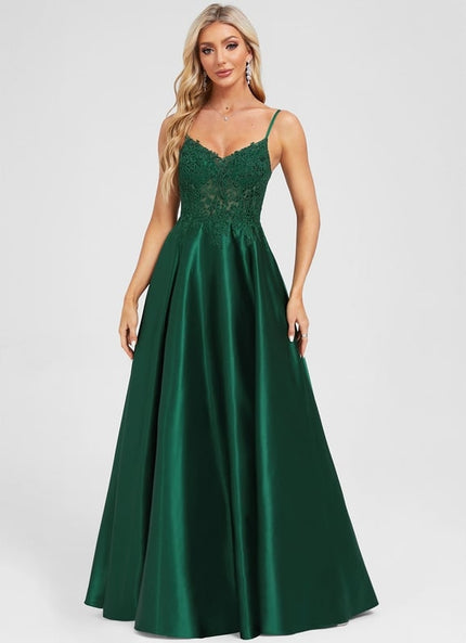 Robe Chic Élégance Satinée Émeraude