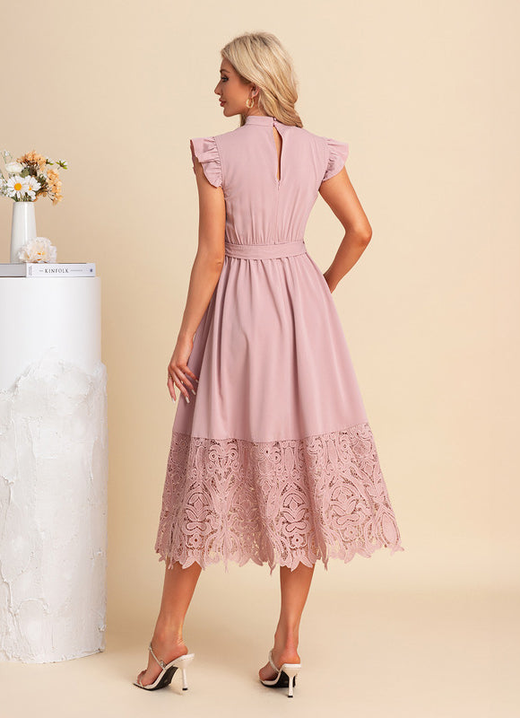 Robe Chic Midi Rose Dentelle - gallery 2