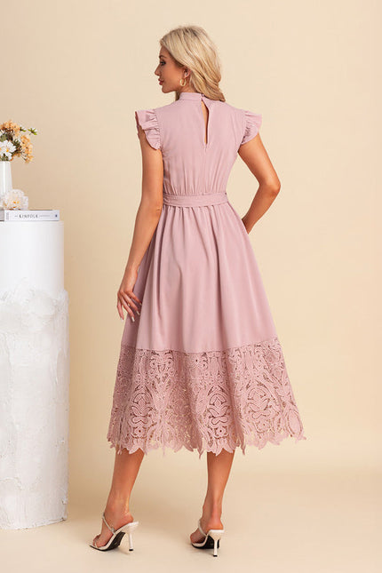 Robe Chic Midi Rose Dentelle - gallery 2