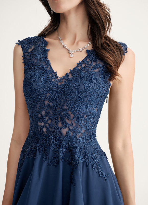 Robe Chic Noire Dentelle V-Cou Élégant - gallery 5