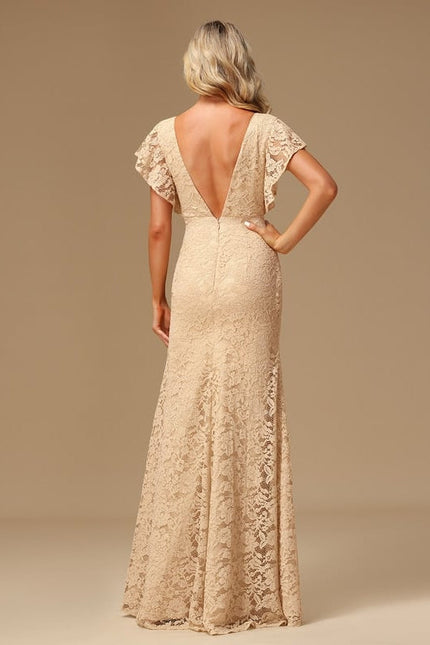 Robe Chic Longue Dentelle Lavande - gallery 5