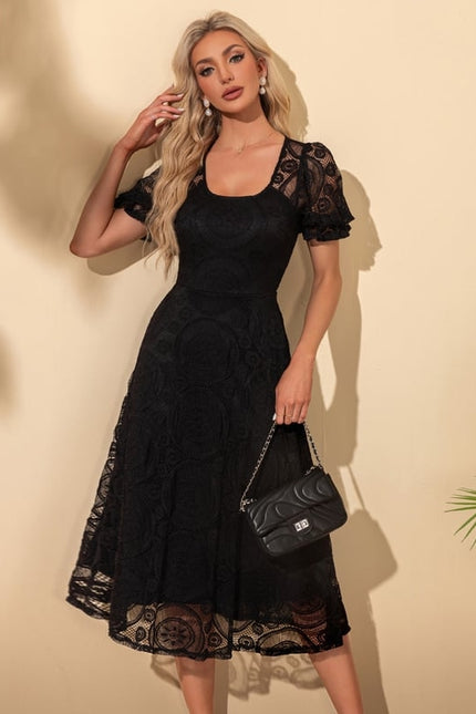 Robe Chic Dentelle Noire Midi - gallery 2