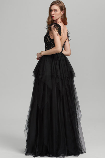 Robe De Soirée Longue Chic Noire - gallery 2