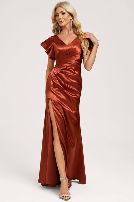 Robe Demoiselle D'Honneur Champetre Chic Vermillon - gallery 1