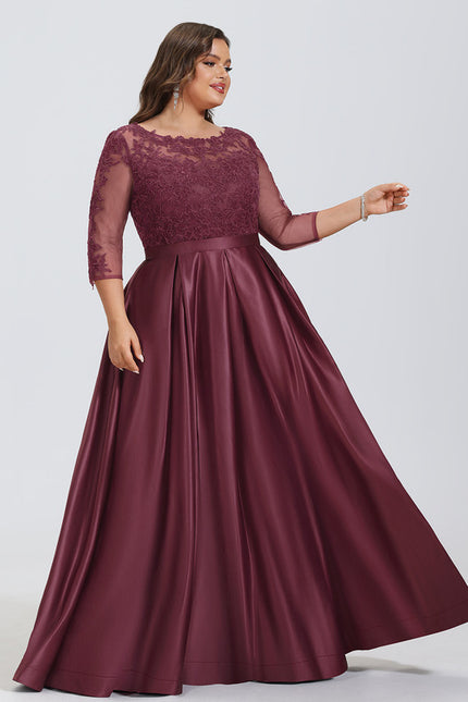 Robe Chic Satin Bordeaux Élégant - gallery 7