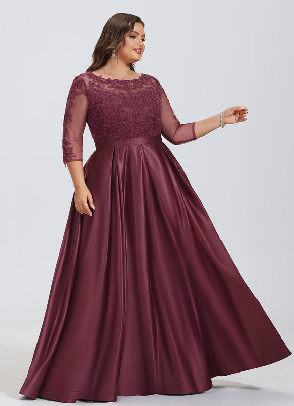 Robe Chic Satin Bordeaux Élégant - gallery 7