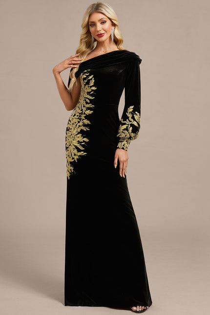 Robe Chic Velours Ornée - gallery 2