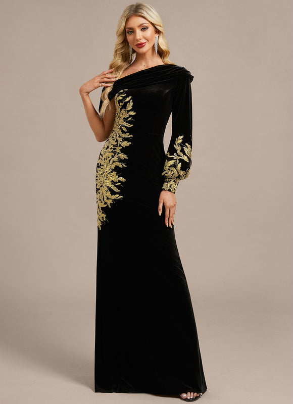 Robe Chic Velours Ornée - gallery 2