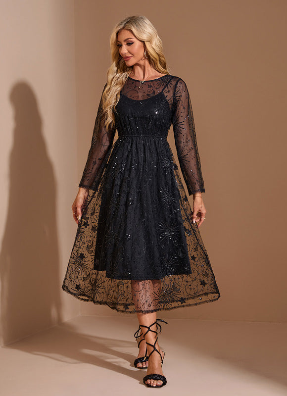 Robe Chic Noir Étoilé - gallery 6