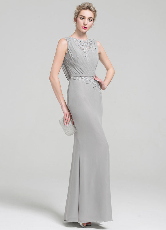 Robe Chic Gris Satiné Élégant - gallery 2
