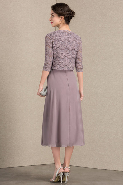 Robe Chic Mousseline Violet - gallery 4