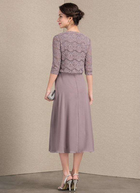 Robe Chic Mousseline Violet - gallery 4