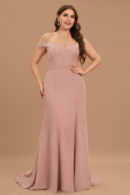 Robe De Soirée Chic Rose Poudrée - gallery 7