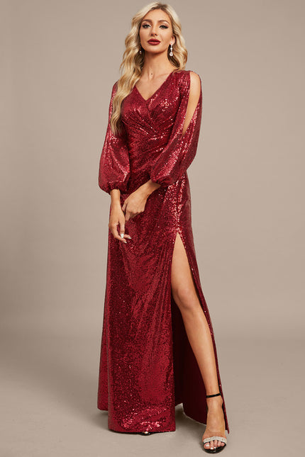 Robe Chic Pailletée Rubis - gallery 4