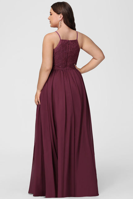 Robe Chic Mousseline Bordeaux - gallery 8