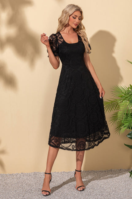 Robe Chic Dentelle Noire Midi - gallery 4