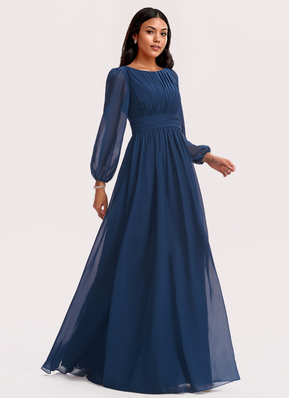 Robe Chic Mousseline Drapée - gallery 1