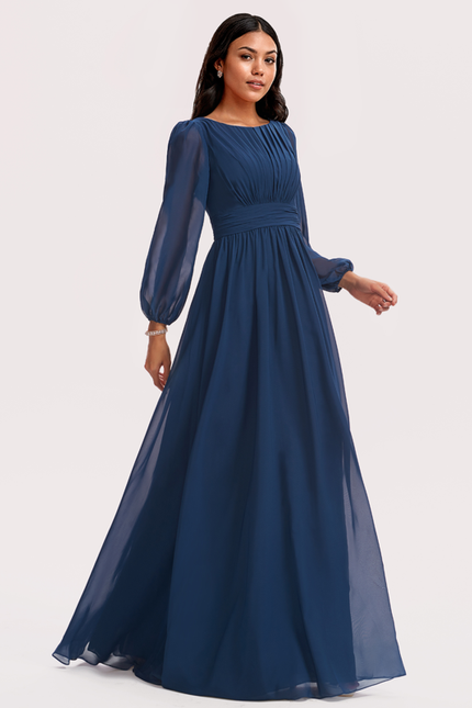 Robe Chic Mousseline Drapée - gallery 1