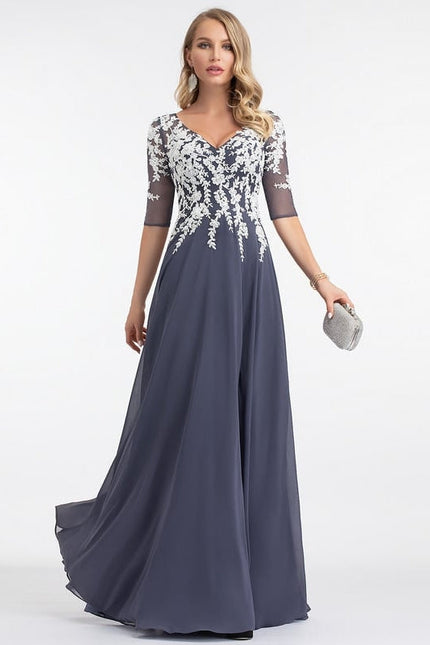 Robe Chic Longue Marine Élégante - gallery 1