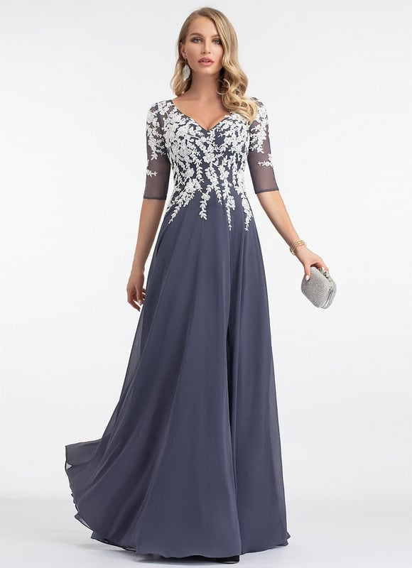 Robe Chic Longue Marine Élégante - gallery 1