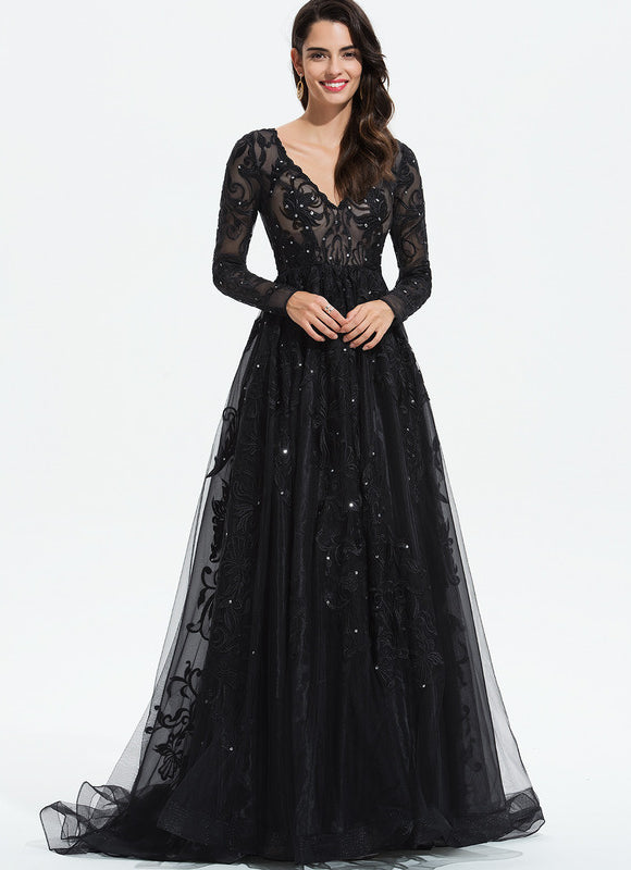 Robe Chic Noir Éblouissant - gallery 1