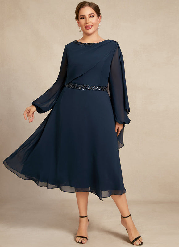Robe Chic Bleu Nuit Élégante - gallery 7