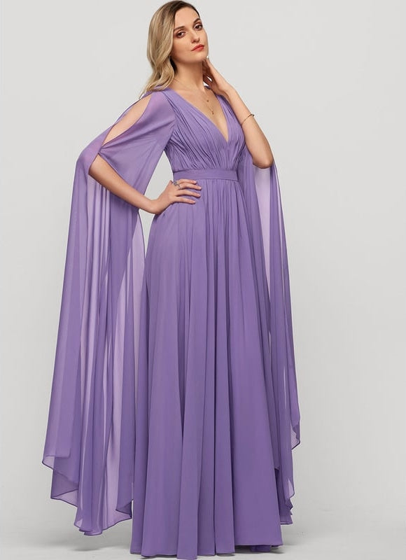 Robe Chic Longue Verte Fluide - gallery 3