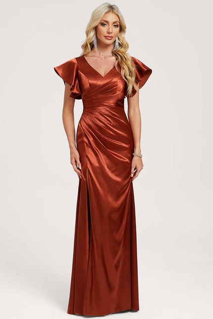 Robe Demoiselle D'Honneur Champetre Chic Vermillon - gallery 2