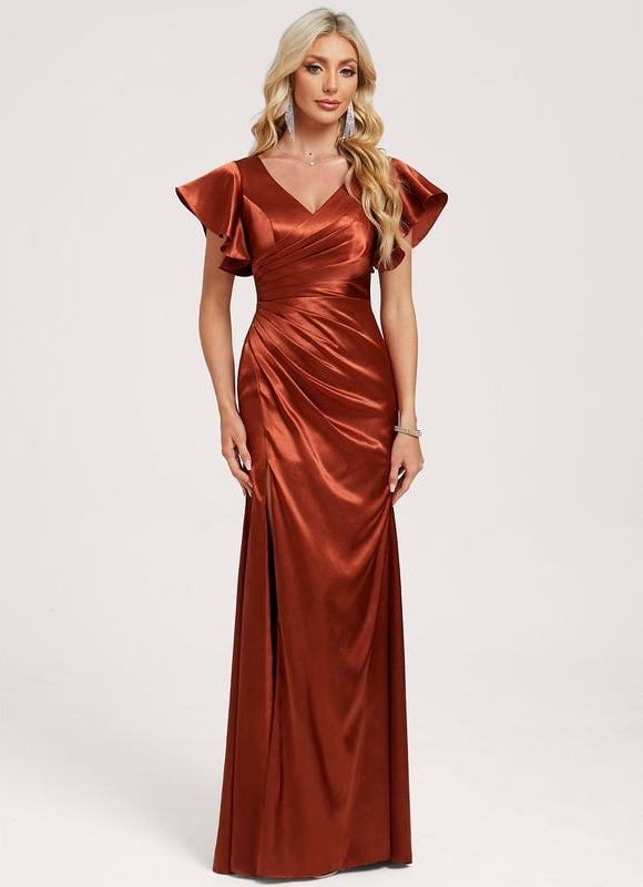 Robe Demoiselle D'Honneur Champetre Chic Vermillon - gallery 2