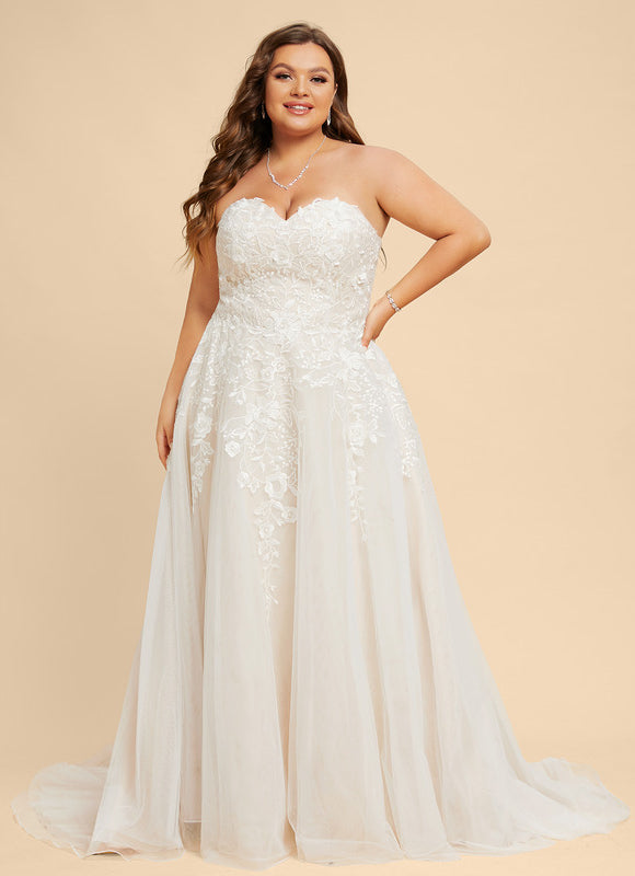 Robe Chic Blanc Élégant Avec Traîne - gallery 7