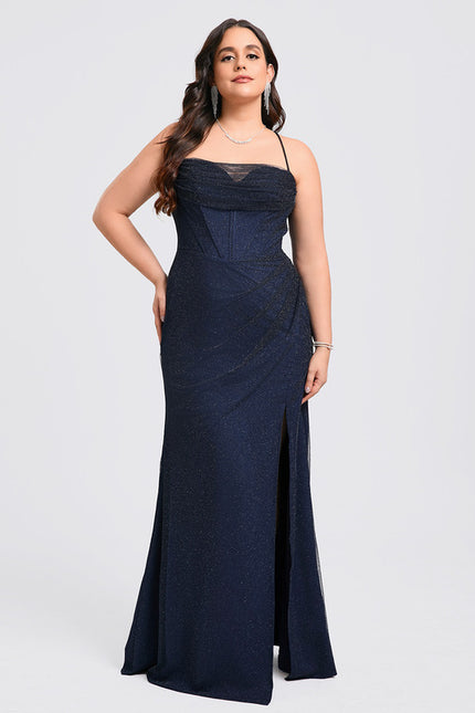 Robe Chic Bleu Nuit Scintillante - gallery 9