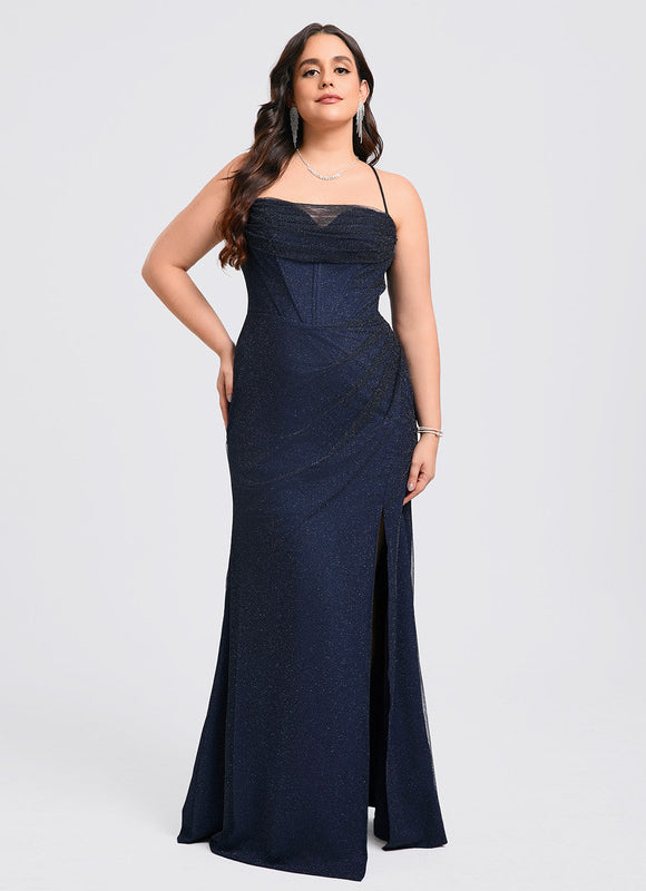 Robe Chic Bleu Nuit Scintillante - gallery 9