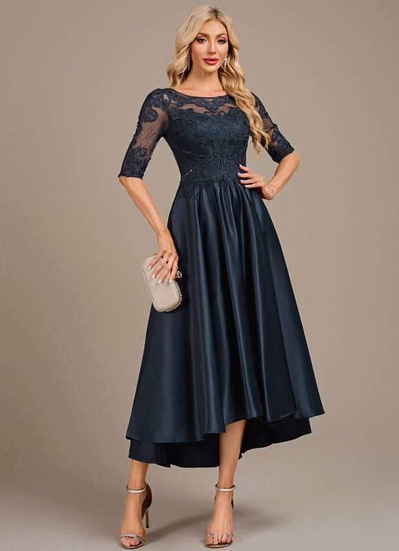 Robe Chic Asymétrique Satinée - gallery 4