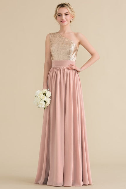 Robe Chic Éclat Rosé Asymétrique - gallery 1