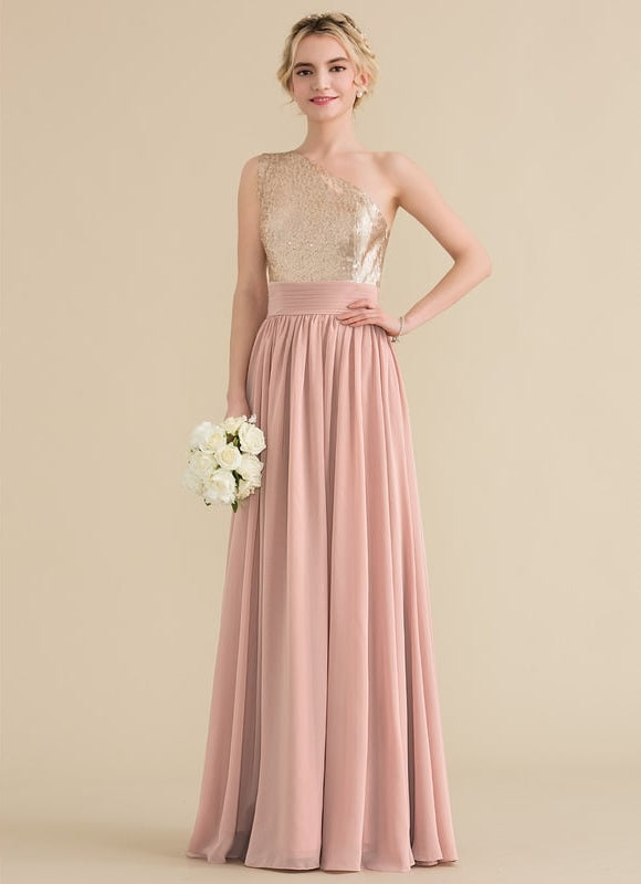 Robe Chic Éclat Rosé Asymétrique - gallery 1