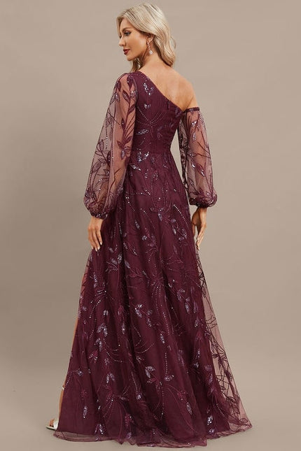 Robe Chic Étoilée Bordeaux - gallery 5