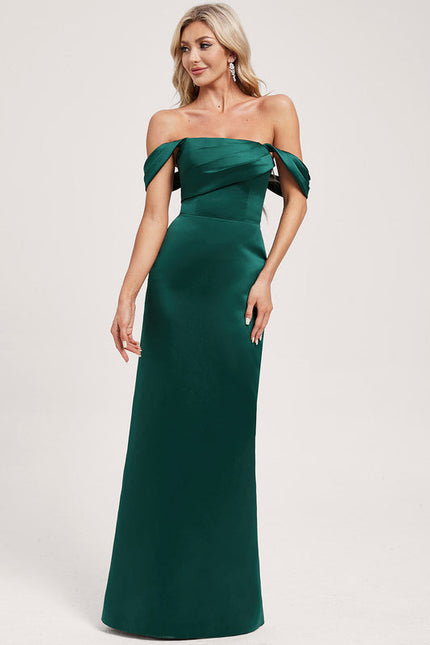 Robe Chic Vert Émeraude Satinée - gallery 1