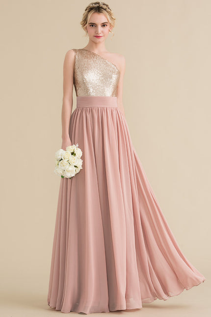 Robe Chic Éclat Rosé Asymétrique