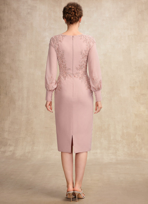 Robe Chic Rose Poudré Élégante Avec Dentelle - gallery 2