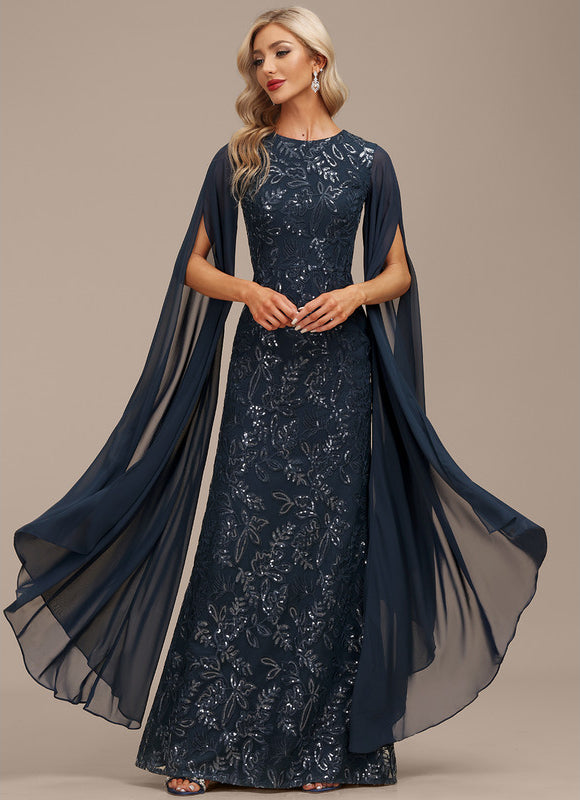 Robe Chic Élégance Marine Satinée - gallery 3